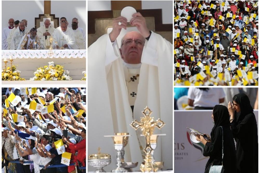 ISTORIJSKA POSETA: Papa održao misu u Abu Dabiju pred 180.000 ljudi (FOTO, VIDEO)