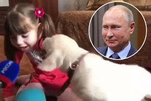 PUTIN OBRADOVAO BOLESNU DEVOJČICU: Ruski predsednik poklonio maloj Veroniki preslatko štene (VIDEO)