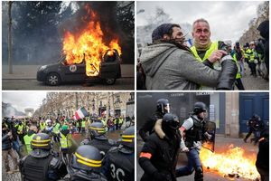 ŽUTI PRSLUCI ZAPALILI VOJNO ANTITERORISTIČKO VOZILO: Ministar policije zgrožen, 31 demonstrant uhapšen (FOTO, VIDEO)