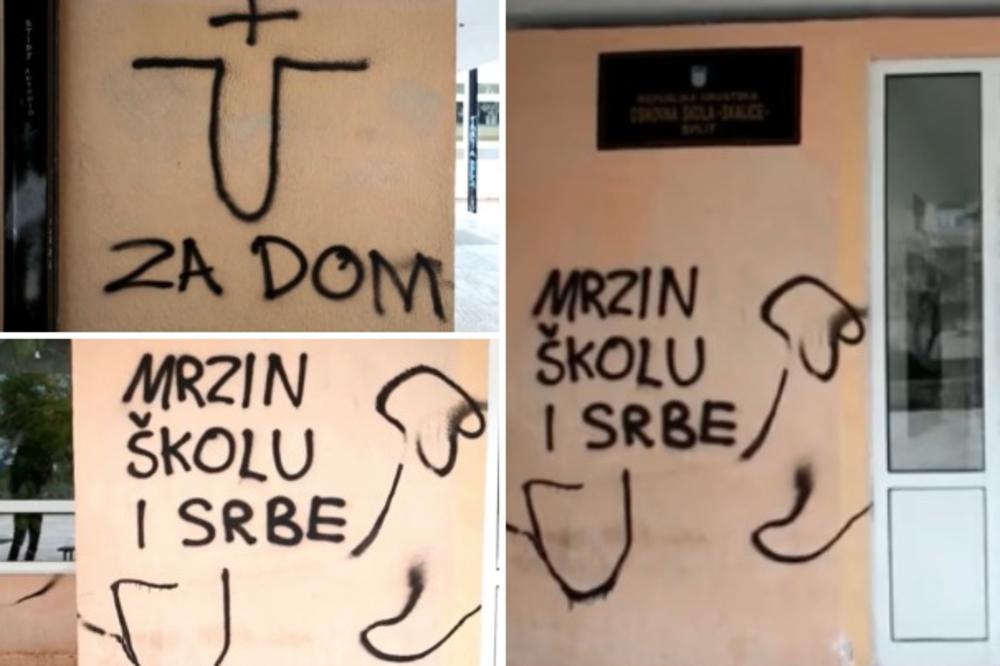 SKANDALIMA U SPLITU NEMA KRAJA: Posle škole i vrtić osvanuo išaran ustaškim grafitima! (FOTO)