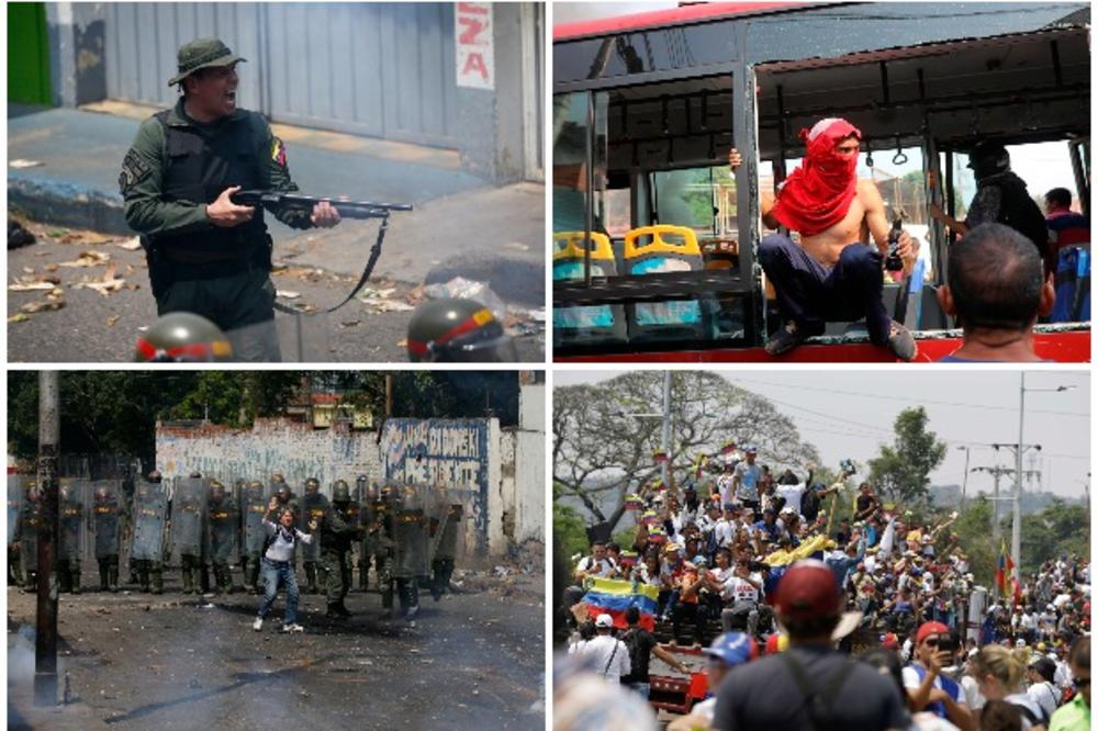 NAPETO U VENECUELI: Opozicija tvrdi da je humanitarna pomoć ušla u zemlju, vojska i dalje na granicama (FOTO, VIDEO)