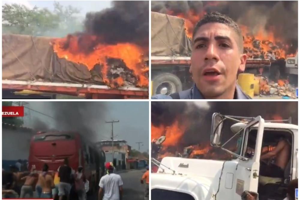 KORAK DO RATA: Vojska Venecuele zapalila kamione sa humanitarnom pomoći, Kolumbija sprema odgovor na Madurove mere (VIDEO)