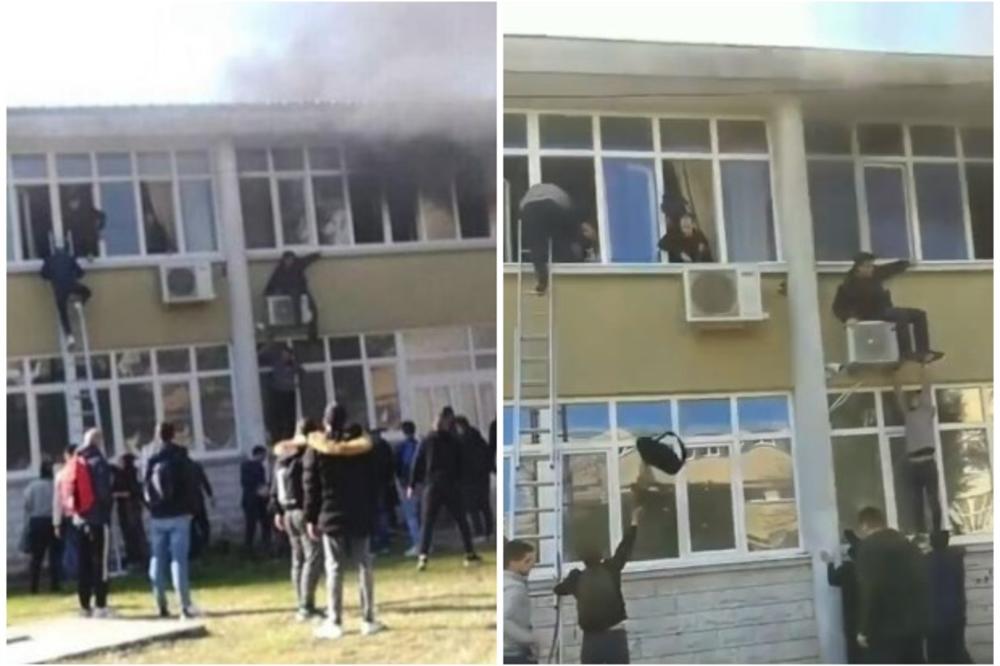 POŽAR U PODGORIČKOJ ŠKOLI: Vatra buknula u jednoj učionici, deca skakala kroz prozore DA SE SPASU! (FOTO)