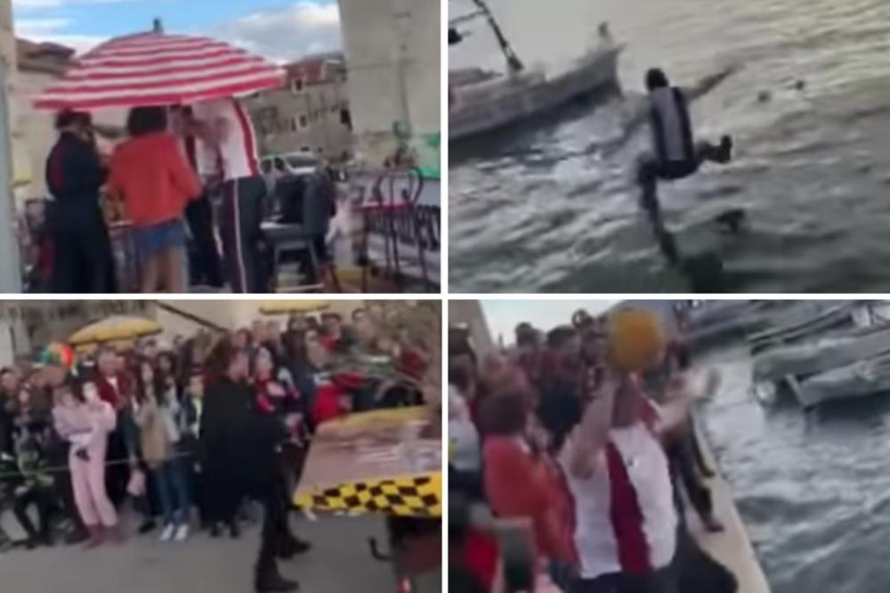 SKANDAL U SPLITU: Učesnici karnevala izveli NAPAD NA VATERPOLISTE ZVEZDE! Skok u more predstavljao vrhunac zabave! (VIDEO)