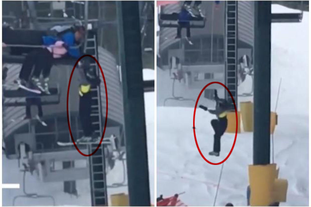 MALI HEROJI SU BRZO REGOVALI: Drug im je visio sa ski lifta i bio na korak da padne, evo kako su ga spasli (VIDEO)