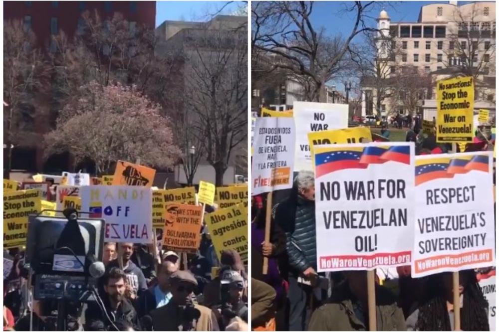 PODRŠKA MADURU U SAD: U Vašingtonu i drugim američkim gradovima organizovani skupovi protiv intervencije u Venecueli (VIDEO)