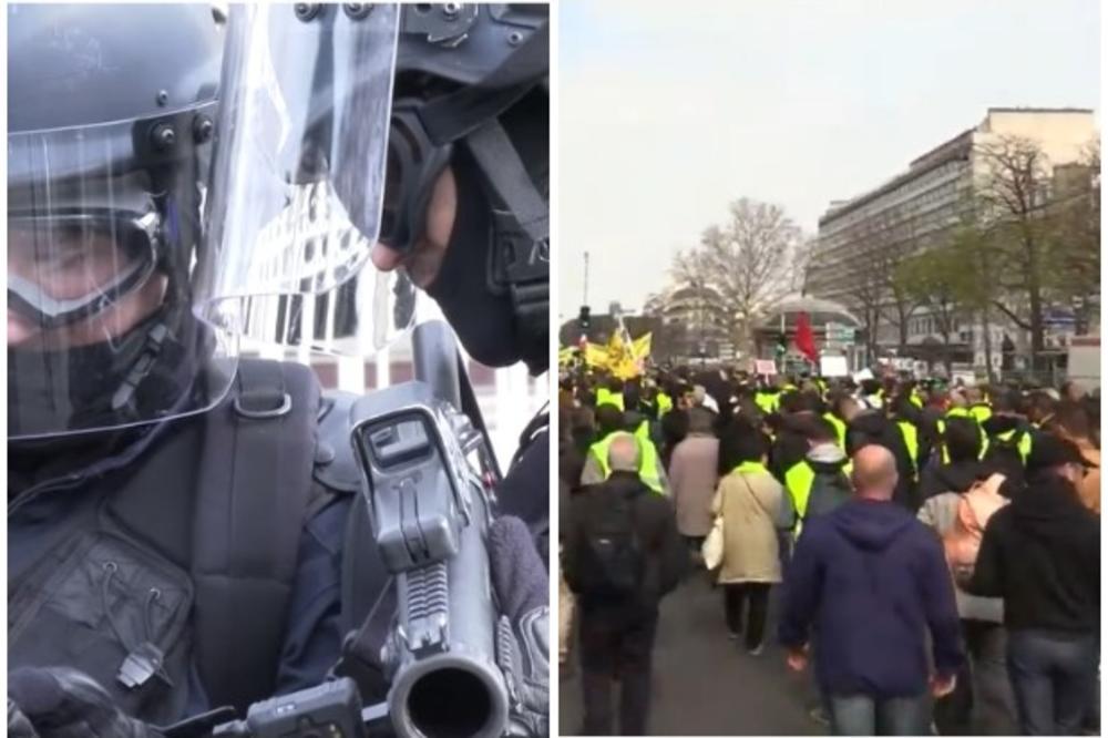 ŽUTI PRSLUCI NA ULICAMA PARIZA: Policija privela 50 osoba uoči protesta! (VIDEO)