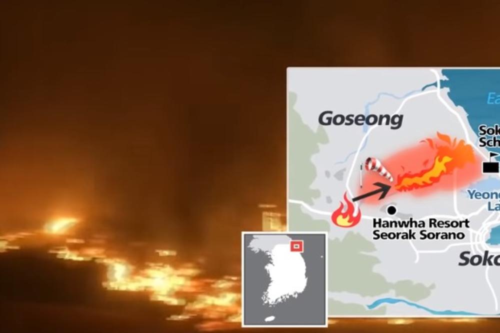 POŽAR U JUŽNOJ KOREJI GUTA SVE PRED SOBOM: Poginula jedna osoba, hiljade ljudi evakuisano! (VIDEO)
