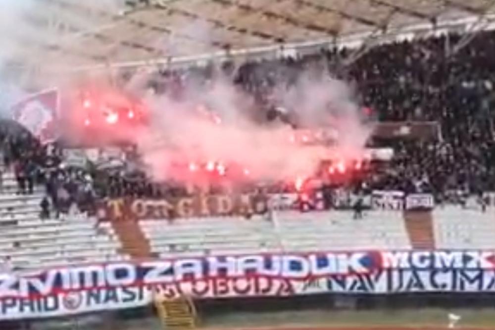 SKANDAL U HRVATSKOJ! Sraman transparent na Poljudu! Navijači Hajduka opet veličali zločin nad Srbima! (VIDEO)