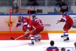 PUTIN SE PROSUO NA LED! Ceo svet bruji o urnebesnom padu prvog čoveka Rusije: Igrao hokej, dao gol, pobedio, pa se propisno IZBLAMIRAO (VIDEO)
