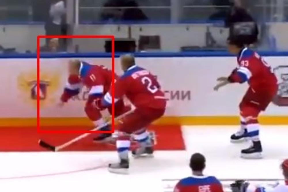 PUTIN SE PROSUO NA LED! Ceo svet bruji o urnebesnom padu prvog čoveka Rusije: Igrao hokej, dao gol, pobedio, pa se propisno IZBLAMIRAO (VIDEO)