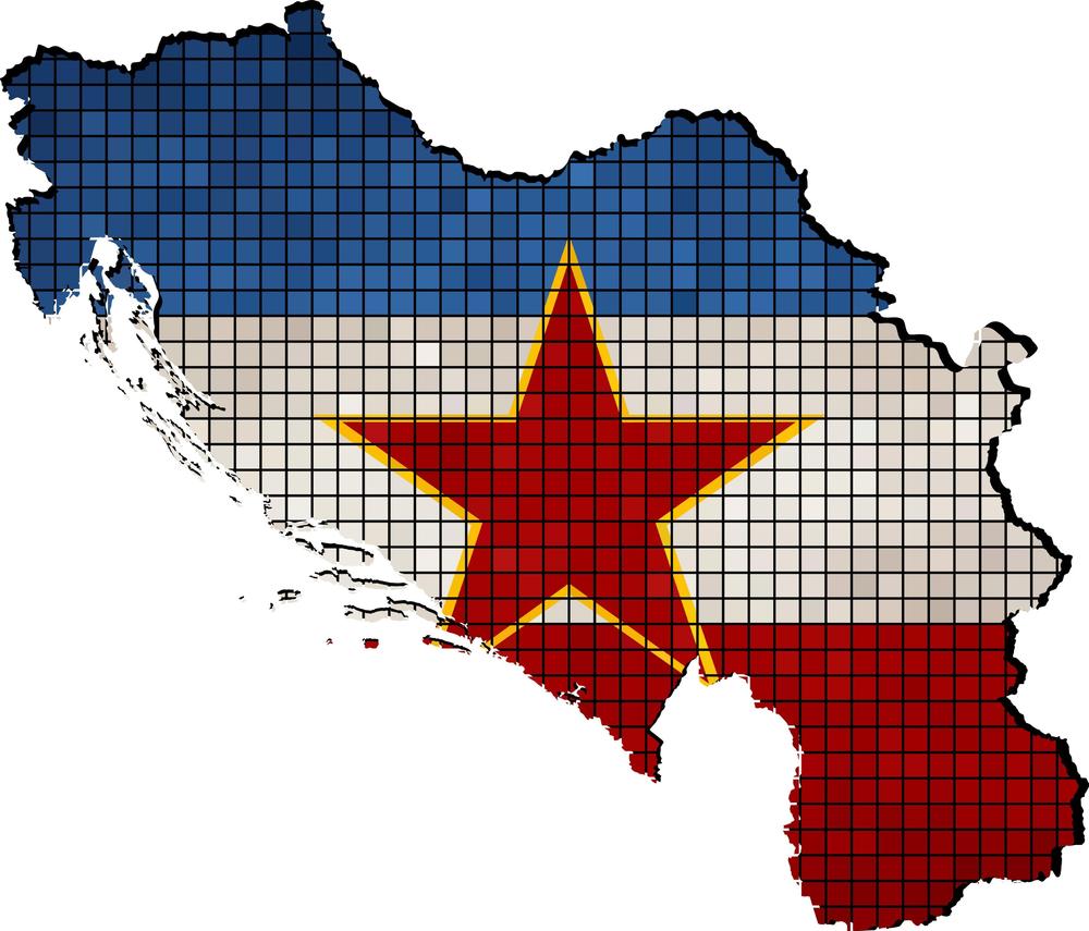 Jugoslavija, petokraka, zastava Jugoslavije, mapa Jugoslavije
