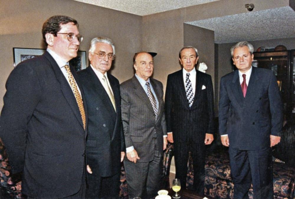 Slobodan Milošević, Ričard Holbruk, Franjo Tuđman, Alija Izetbegović, Voren Kristofer