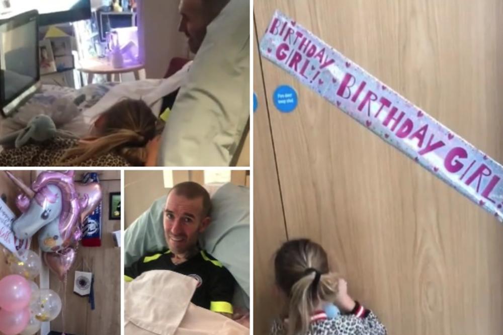 SRCE DA PREPUKNE: Fudbaler koji boluje od neizlečive bolesti napravio ćerkici rođendansku žurku u bolničkoj sobi (VIDEO)