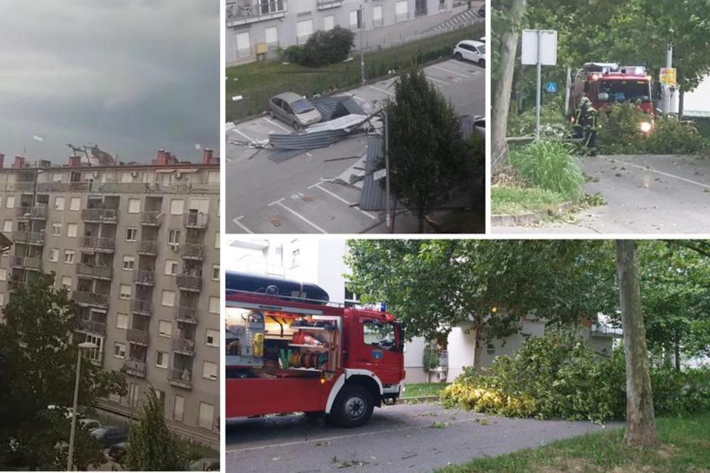NOVI SNIMCI URAGANA U ZAGREBU: Olujni vetar čupao stabla i rušio krovove sa zgrada! (FOTO, VIDEO)