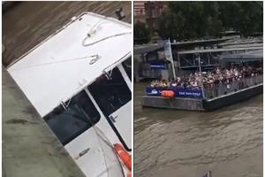 BIZARAN UDES U LONDONU: Turistički brod udario u most i zaglavio se, PUTNICI VRIŠTALI U STRAHU! (VIDEO)