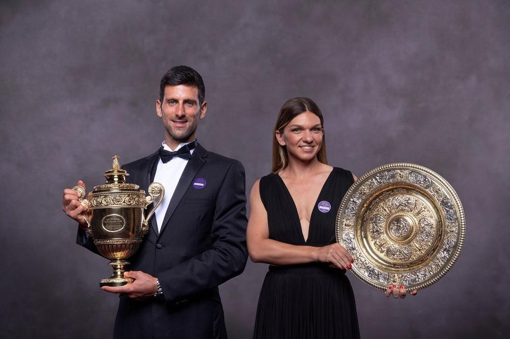 DOMINACIJA MALIH ZEMALJA SA BALKANA: Pogledajte kako su se Novak i Simona skockali za svečanu večeru na Vimbldonu njima u čast! Evo šta je Đoković rekao o Rumunki (VIDEO)