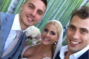 SRPSKI ODBOJKAŠ STAO NA LUDI KAMEN: Vesela svadba sa preko 100 zvanica, a mlada blistala u beloj venčanici sa dekolteom (VIDEO)