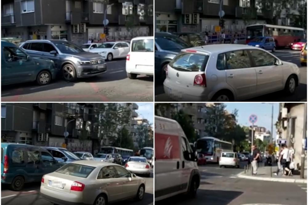 HAOS U CENTRU BEOGRADA! Blokirana Takovska ulica: Sudar dva automobila (KURIR TV)