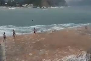 PETROVČANI SE NE OBAZIRU NA OPASNE TALASE: Na plaži crvena zastavica, a oni skaču u more! Za svega sat vremena spaseno 7 ljudi! (VIDEO)