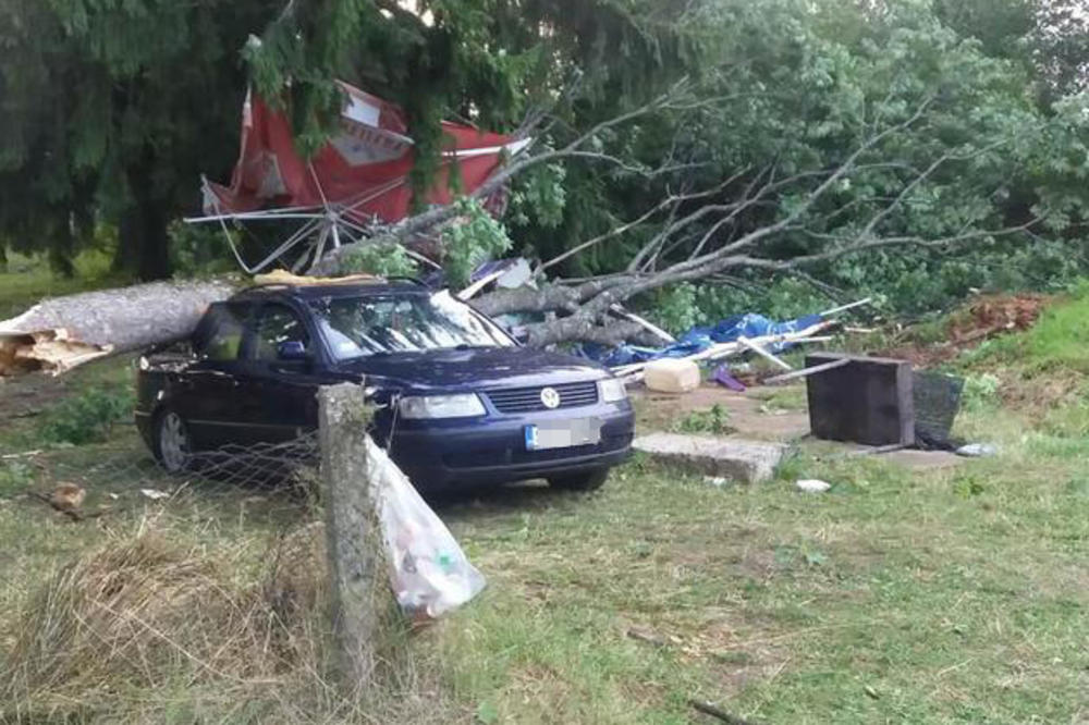 STRAVIČNO NEVREME NA VLASINI: Pucali gromovi, oluja čupala drveće, putevi ostali zakrčeni (FOTO)