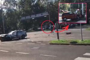 TEŠKA SAOBRAĆAJKA U ZAGREBU: Auto se zapalio posle sudara, jedan čovek završio u bolnici (VIDEO)