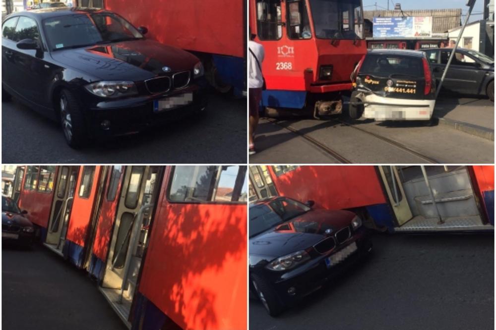 UDES U VOJVODE STEPE: Sudarili se tramvaj i automobil, saobraćaj u zastoju! (FOTO)