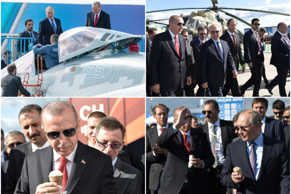OVAKO JE PUTIN UGOSTIO ERDOGANA: Turčin prvi svetski lider koji je zavirio u novi Su-57, a onda mu predsednik Rusije kupio i sladoled! (VIDEO)