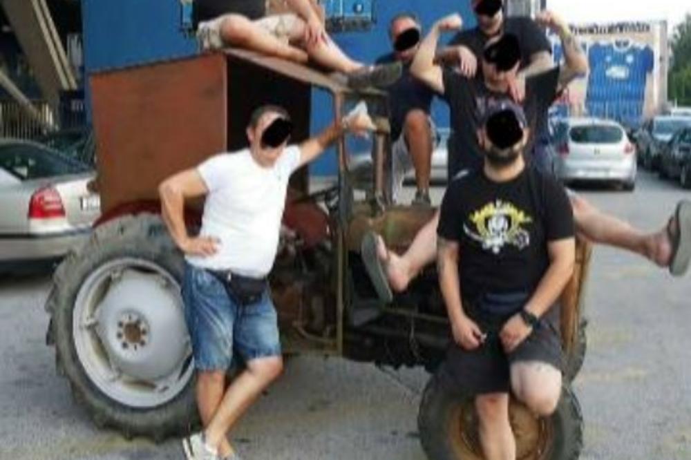 HRVATI ODGOVORILI DELIJAMA: Traktor ispred stadiona Dinama u Zagrebu! Bed blu bojsi reagovali na akciju navijača Crvene zvezde! FOTO