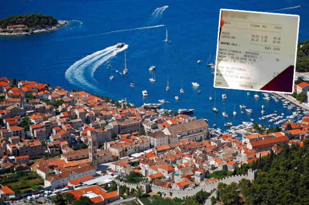 KAFA I SLADOLED 1.000 DINARA: Račun sa jednog hrvatskog ostrva zavadio ljude na Fejsbuku! To je malograđanština, zato postoji cenovnik! (FOTO)