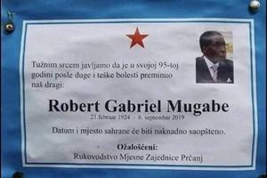 U CRNOJ GORI OSVANULA UMRLICA ROBERTU MUGABEU: Evo ko je ožalošćen zbog smrti bivšeg lidera Zimbabvea! (FOTO)