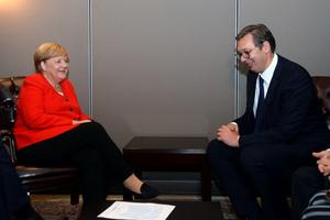 KOSOVSKO PITANJE MOŽE DA SE REŠI SAMO KOMPROMISOM: Vučić se sastao sa Merkelovom u Njujorku (FOTO, VIDEO)