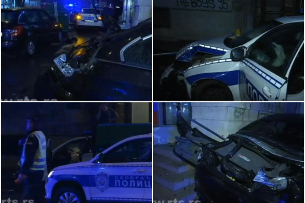 POLICIJSKI AUTO ZOROM IZLETEO S KOLOVOZA U CENTRU ZEMUNA: Dvoje povređenih u Karađorđevoj ulici, oštećena još dva vozila (FOTO)