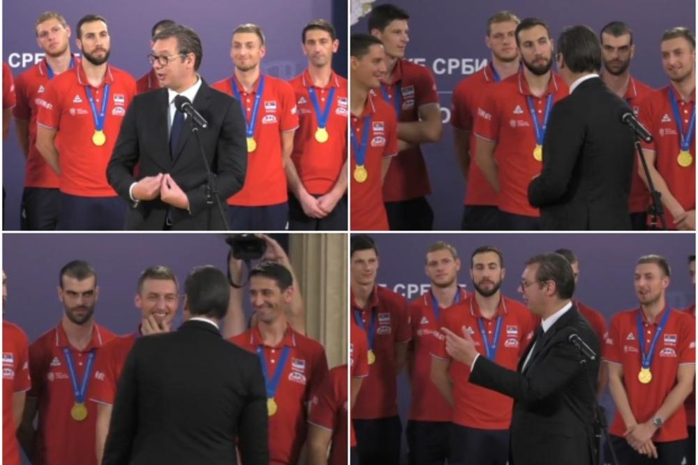 ZLATNI ODBOJKAŠI U PREDSEDNIŠTVU SRBIJE! Predsednik Vučić se poklonio selektoru Kovaču i igračima: Borili ste se kao lavovi i to je nešto izuzetno! Toliko smo srećni i ponosni na vas! (KURIR TV UŽIVO)