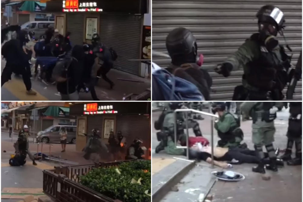 POGODIO GA PRAVO U GRUDI: Kamere snimile trenutak kada je policajac upucao demonstranta u Hongkongu (UZNEMIRUJUĆE)