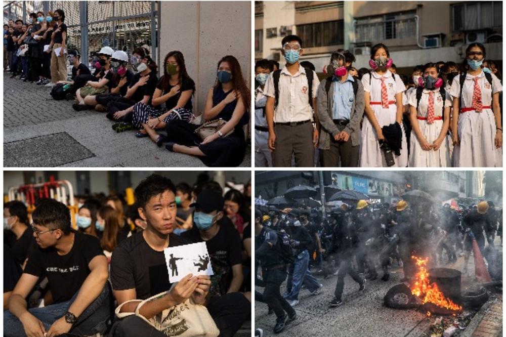 ŠKOLE PROTESTUJU U HONGKONGU: Bojkot zbog ranjavanja tinejdžera demonstranta! POLICIJA: Policajac pucao u samoodbrani! (VIDEO)
