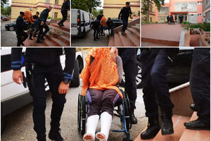 NEVEROVATNI PRIZORI U MOSTARU: Bosansku misicu ubicu nosili u kolicima do Tužilaštva, obe noge joj u gipsu! Fatalna plavuša lice prekrila maramom (FOTO)