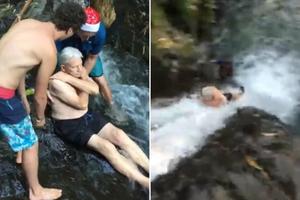 IMA 87 GODINA, A HRABRIJI OD MLADIĆA! Deka živi život punim plućima i spušta se niz vodopad! (VIDEO)