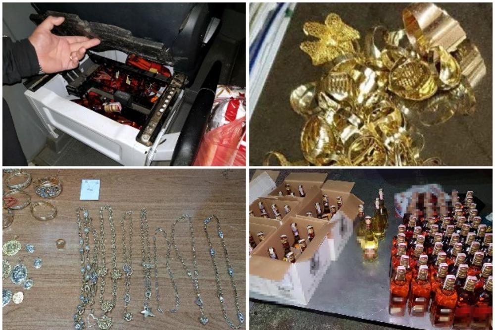 SPREČEN POKUŠAJ KRIJUMČARENJA NA GRADINI: Zaplenjeno zlato vredno više od 40.000 evra i 90 flaša alkoholnih pića (FOTO)