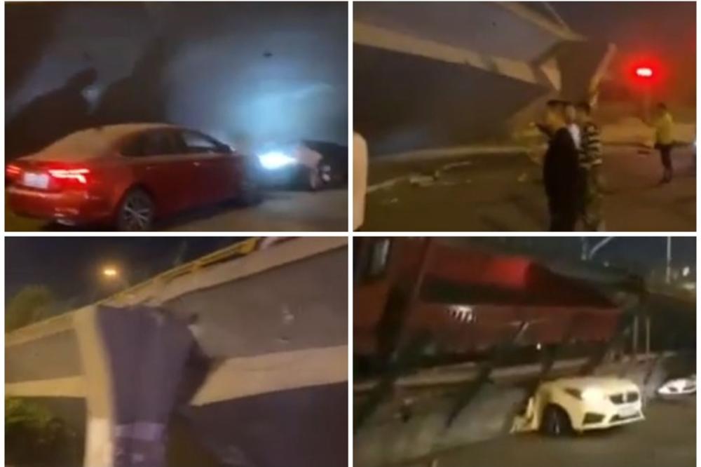 STRAVIČNA NESREĆA KINI: Nadvožnjak se srušio na auto-put, 3 poginulih! Automobili zdrobljeni ispod ruševina! (VIDEO)