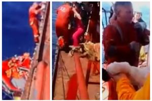 OBJAVLJEN DRAMATIČAN SNIMAK! Pogledajte kako su spasli 3 pomorca s potonulog broda! Od hrvatskog kapetana i još 6 mornara ni traga ni glasa! (VIDEO)