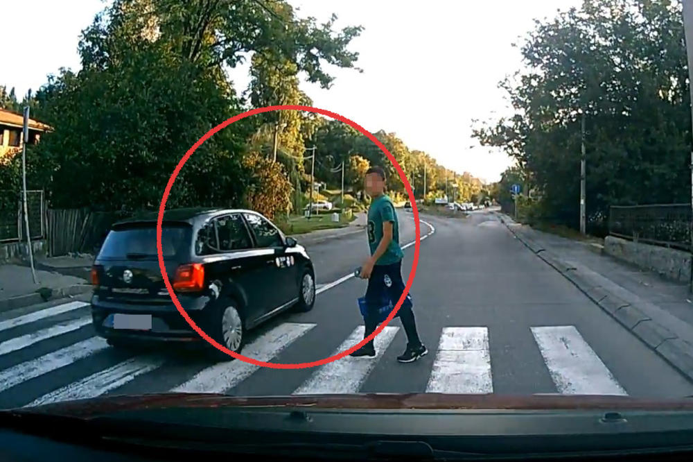 NAJBAHATIJA VOŽNJA PO BEOGRADU! Neoprezni vozač gazi preko PUNE LINIJE i PEŠAČKOG PRELAZA, i to dok dete prelazi ulicu! (VIDEO)