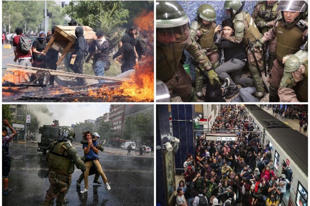 SITUACIJA U ČILEU POSTAJE SVE DRAMATIČNIJA: Za 5 dana poginulo 15 ljudi, policija koristila suzavac i vodene topove, demonstranti ih gađali kamenicama! (VIDEO)