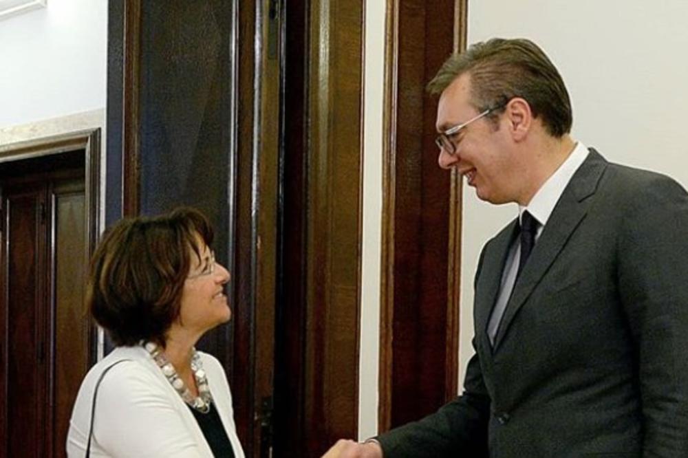 SRDAČAN SUSRET NA ANDRIĆEVOM VENCU: Vučić primio predsednicu Saveta za dualno obrazovanje Švajcarske Ursulu Renold (FOTO)