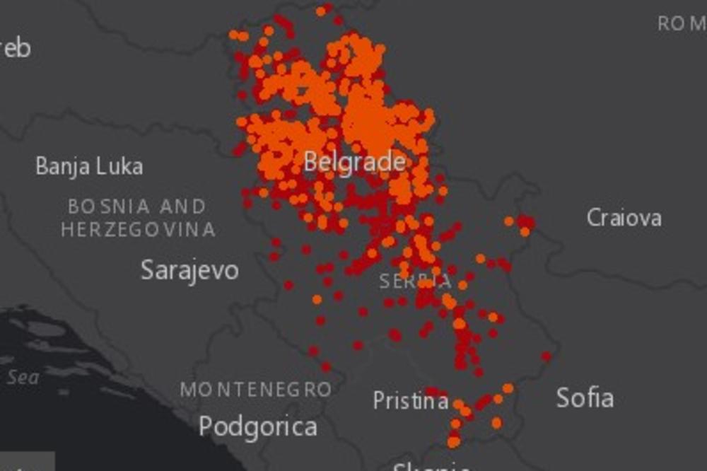 CRVENI SE MAPA, NASA ZA 10 DANA U SRBIJI DETEKTOVALA 3.769 POŽARA: Najgore stanje je u Vojvodini
