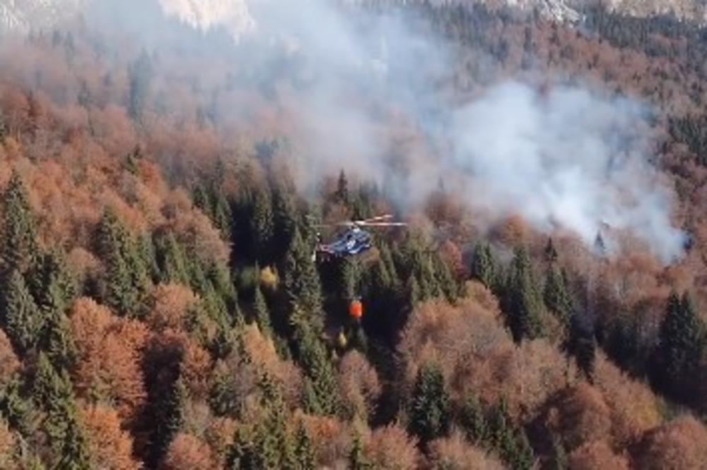 POŽAR NA ROMANIJI NIJE UGAŠEN, ALI JE POD KONTROLOM: Na terenu 50 ljudi, nepristupačan teren otežava posao (VIDEO)