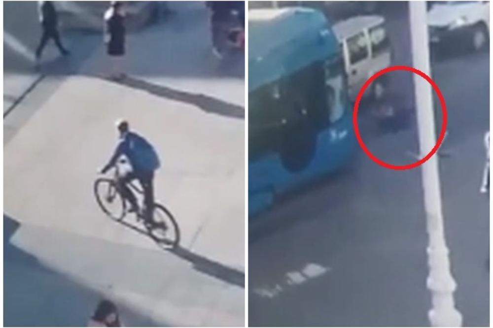 HOROR U CENTRU ZAGREBA: Dečaka na biciklu udario tramvaj! Kamere snimile trenutak nesreće!