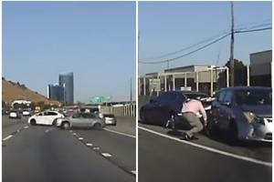 SEKUNDE GA DELILE OD SMRTI: Amerikancu se pokvarila kola na auto-putu, mislio je da je siguran u zaustavnoj traci (VIDEO)