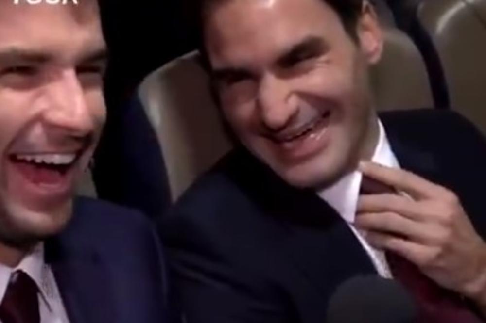 RODŽERE, KAKO ĆEŠ DA POBEDIŠ NOVAKA: Federer je na ovo pitanje prasnuo u smeh! Pogledajte kako je to izgledalo (VIDEO)