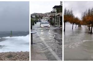 NE IZLAZITE AKO NE MORATE, NEVREME OPASNO PO ŽIVOT: Jeziva oluja i poplave u komšiluku! Hrvatska ostrva odsečena od kopna, vetar ruši stabla kao od šale! (VIDEO)
